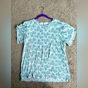 LuLaRoe Olive Floral Patterned Top